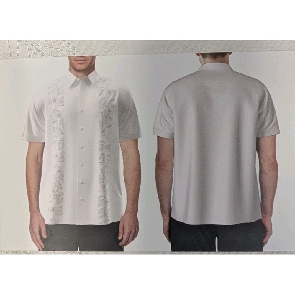 Cubavera Men's Short Sleeve Linen Cotton Blend Shirt White‎ Guayabera Size XXL